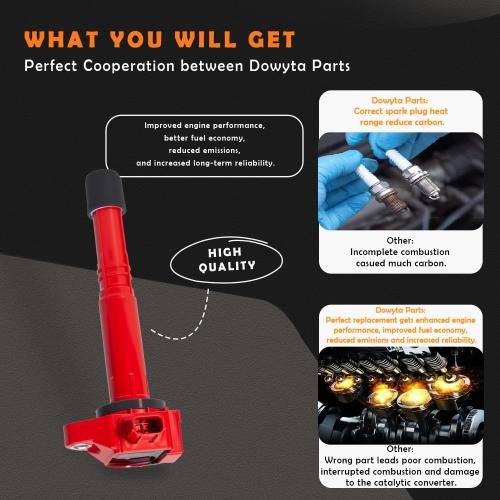 Set of 4 Upgraded Ignition Coil Pack | Iridium Spark Plugs