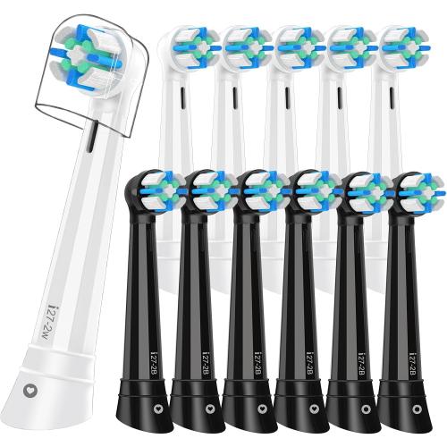 12 PCS iO Replacement Heads Compatible with Oral B iO 2/3/4/5/6/7/8/9/10 Series Electric Toothbrush,IO Toothbrush Heads Compatible with Oral B iO,Medium-Hard bristles Care for Your Teeth