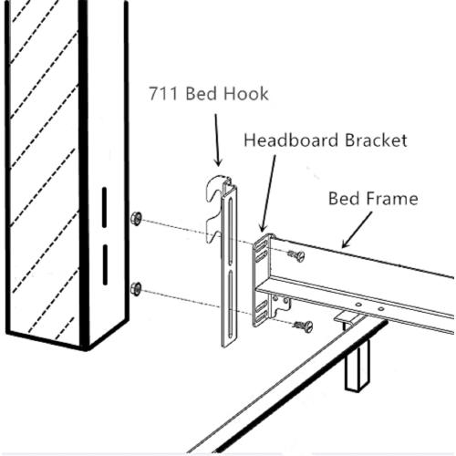 ZhouDaShu Headboard Adapter Brackets, Bed Frame Hooks, Headboard Brackets for Metal Bed Frame, Headboard Attachment Kit, 2Pcs Hook on Bed Frame, Headboard Connectors for Full to Queen