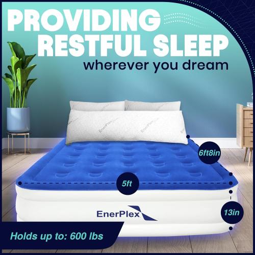 EnerPlex Queen Double Air Mattress with Built-in Pump, 13 Inflatable Bed