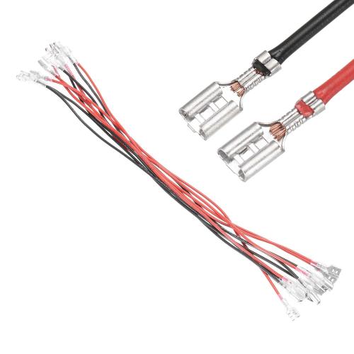 MECCANIXITY 10Pcs Double Head Female Spade Crimp Terminal w 30cm Wire 6.3mm