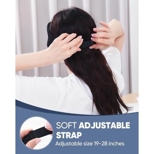 MZOO Luxury Sleep Eye Mask for Side Sleeper Men Women, Zero Eye Pressure 3D Sleeping Mask, Light Blocking Patented Design Night Blindfold, Soft Eye Shade Cover for Travel, Black