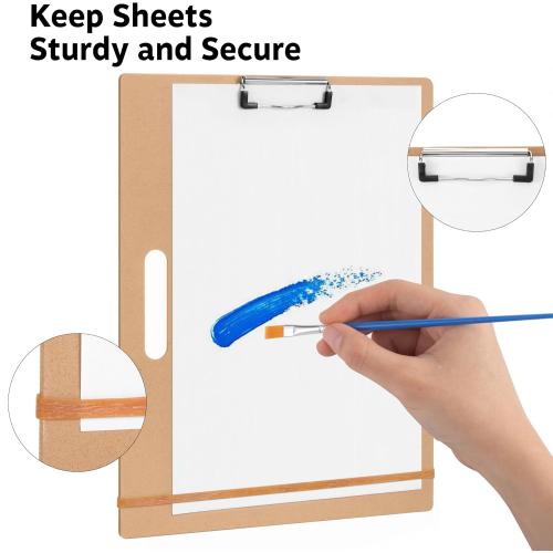 13x17 Drawing Board with Clip, Rubber Bands and Carry Handle