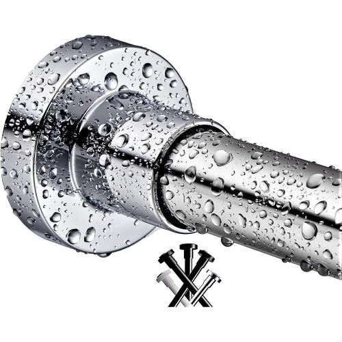 Shower Curtain Rod 43-73 Inches, Rustproof and Non-Slip Spring Tension Rod for Window or Bathroom, Polished 304 Stainless Steel