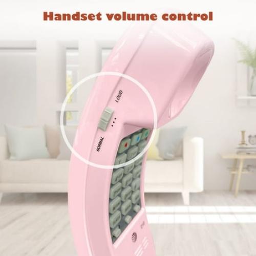 AT&T TRIMLINE 210 Corded Home Phone, No AC Power Required, Improved Easy-wall-mount, Lighted Big Button Keypad, 13 SpeedDial Keys, Last Number Redial, Mute, Flash, Volume Control, Princess Phone,