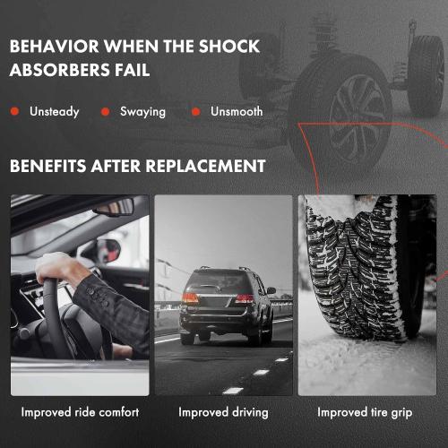 A-Premium Rear Shock Absorber Compatible with Ford Transit Connect 2014 2015 2016 2017 2018, Driver and Passenger Side