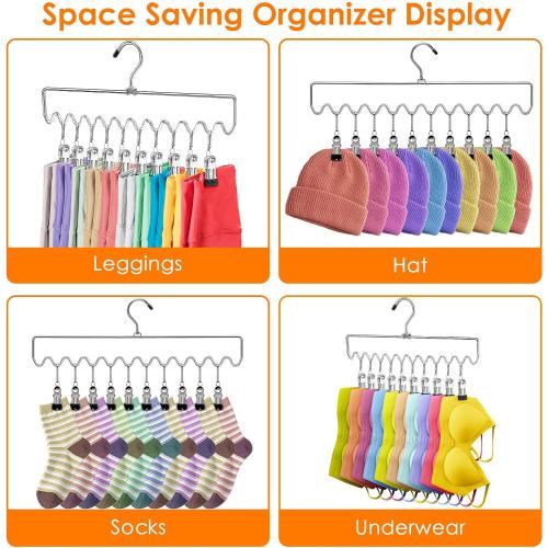 Pants Hangers Space Saving with Clips,Closet Organizers and Storage,20 Non-Slip Rubber Clips Metal Legging Organizer for Jeans Skirt Home Essentials,Dorm Room Essentials for College Students Girls Guy