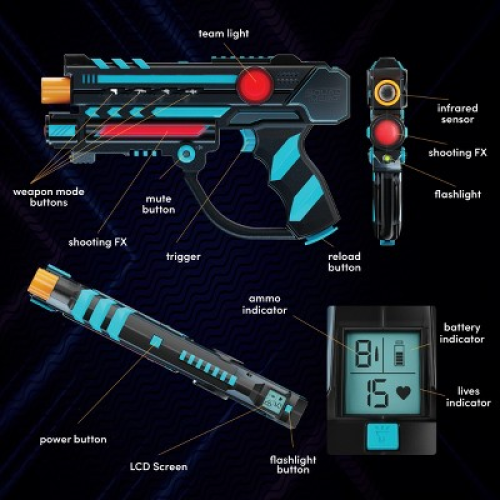 Squad Hero Rechargeable Laser Tag Toy Gift - 4 Blasters & Vests - Ages 8 , Birthday Gifts for Boys
