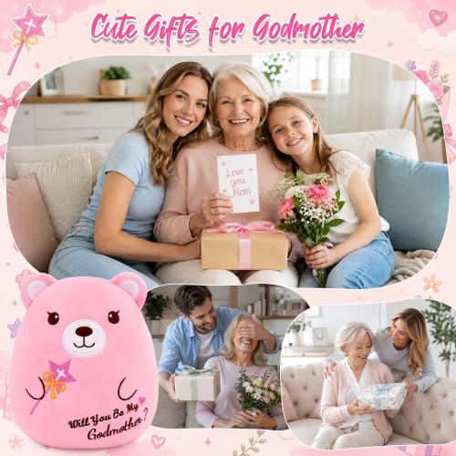 Godmother Proposal Gift Teddy Bear Plush - Will You Be My Godmother