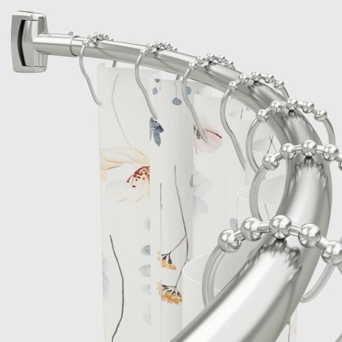 Curved Shower Curtain Rod, 42-72 inches Extra Wide Shower Curtain Rod Adjustable, Rust Proof Curved Shower Rod for Bathroom, Premium Stainless Steel, Need to Drill Nickel