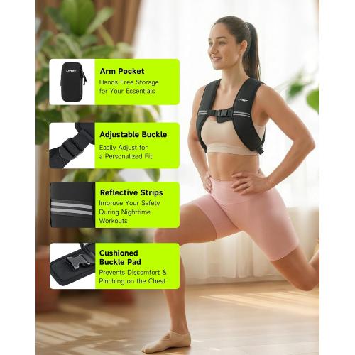 Weighted Vest for Women Men, Soft Iron, Reflective Strips