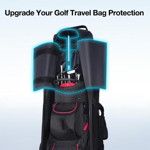 Gofly Golf Travel Bag Support System, Club Protective Pad and Aluminium Alloy Support Pole, Upgrade Accessories for Soft-Sided Travel Golf Bag
