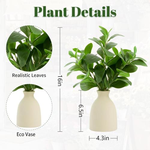 16 Artificial Eucalyptus Stems Potted Plant Indoor Fake Plants