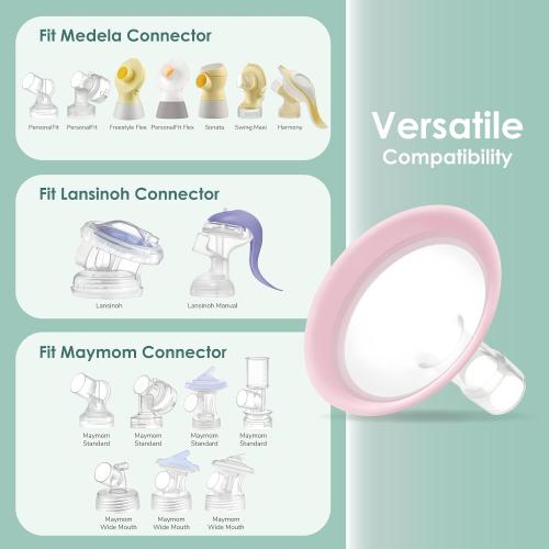 Maymom 19mm MyFit Shields, Pano Series; Compatible with Medela Breast Pump- PersonalFit, Freestyle, Harmony, Maxi, Freestyle Flex Connector; Connect to Maymom Widemouth/Narrow Connector, 2pcs