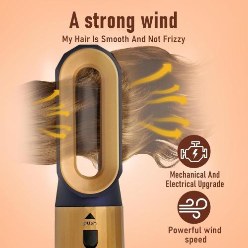 Hair Dryer Brush 5 in 1, Negative Ion Blow Dryer Brush Set -110,000 RPM High- Speed Hot Air Brush Air Styler Curling Wrap Air Curler, Curling Iron Hair Styling Tools for Straight Curl Drying Smoothing