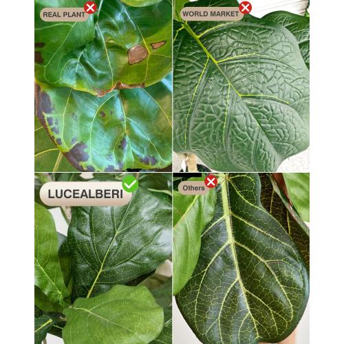 Artificial Fiddle Leaf Fig Tree in Modern White Planter, 5ft