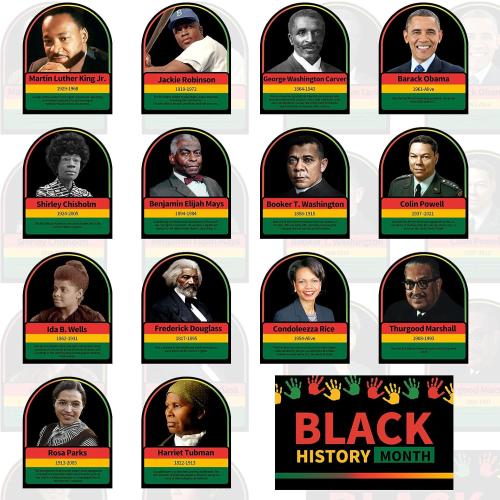 EIHFHIE Black History Month Posters Classroom Decorations,Black History Month Poster Inspire Students,15 Pieces Educational And Learning Activities For student