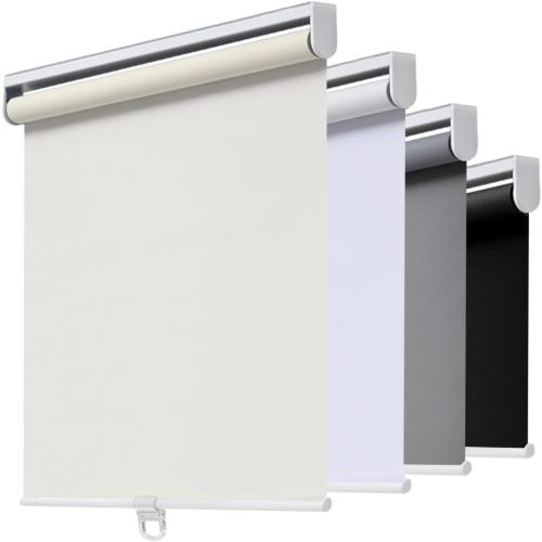 AOSKY Cordless Roller Shades Blackout Blinds for Windows Room Darkening Rolled Up Shades with Spring System, UV Protection Window Shades Door Blinds for Home and Office (46 W x 72 H, Ivory)