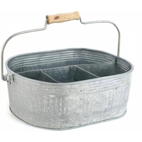 Alpha Living Home Farmhouse Utensils Caddy, Antique Gray, 18.5 x 14.5 x 3 in