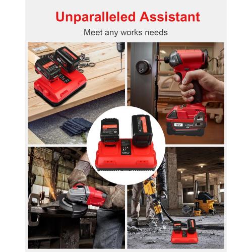 Lenoya 18V Rapid Dual Battery Charger for Milwaukee M18 Charging Station