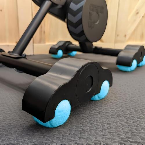 4 Pack Indoor Cycling Rocker Feet Adapters with 10 Blue Tennis Balls Stability Accessories for Smart Bike Trainer -enhanced Shock Absorption & Noise Reduction Kit for Home Workout Equipment