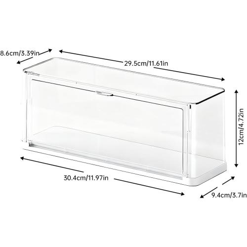 BOHOIDEE Clear Display Case for Figures, Acrylic Storage Organizers Box with Magnetic Door, Dustproof Showcase for Collectibles Action Figure(1Pack, Medium)