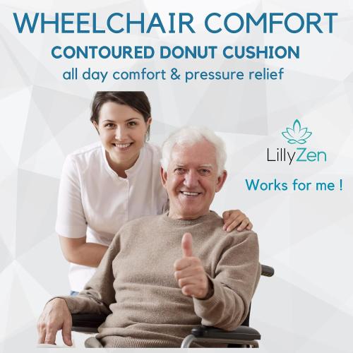 Donut Pillow for Tailbone Pain Relief Memory Foam Cushion Orthopedic Seat Pressure Relief Sitting Coccyx Sciatica Hemorrhoid Pregnancy Postpartum Office Chair Butt Pillows (Black Blue)