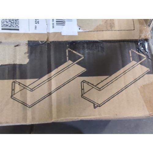 2pk Amanda Home Furniture Wall Shelves Black and Natural