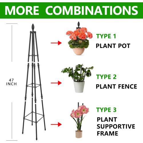AlisisFores 4 Ft Garden Obelisk Trellis for Potted Climbing Plants