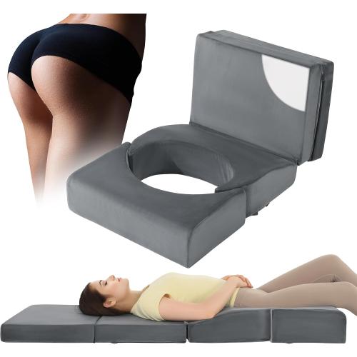 HOMBYS Adjustable Size BBL Pillow After Surgery for Sleeping,High Density Foam Foldable BBL Brazilian Butt Lift Pillow Post Surgery Recovery for Sleeping, BBL Recovery Must Haves,Grey