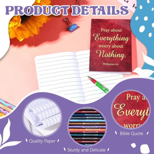 CHENGU 50 Pack Christian Notebooks Prayer Journals Bulk, Vibrant Style
