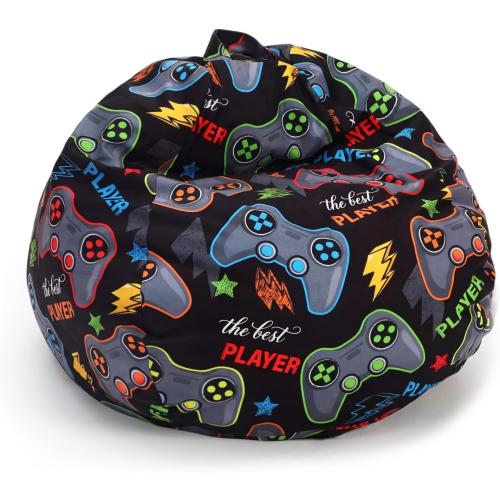 Novabright Stuffed Player Storage Bean Bag Chair Cover for Teens (No Filler)2.3 Feet Plush Soft Bean Bag Game Themed Sofa Organizer with Double Stitched Zipper Washable Kids Room Decoration