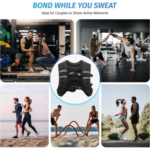 ZELUS Weighted Vest, 6lb/8lb/12lb/16lb/20lb/25lb/30lb Weight Vest with Reflective Stripe for Workout, Strength Training, Running, Fitness, Muscle Building, Weight Loss, Weightlifting