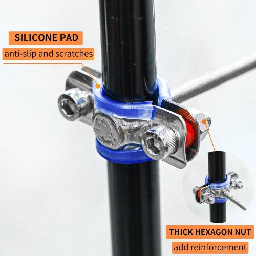 2PCS 304 Stainless Steel Wall Mount Ceiling Mount Pipe Supports, Adjustable Pipe Strap Clamp with screws for OD Pipe 25-27mm, Adjustable Height 50-100mm