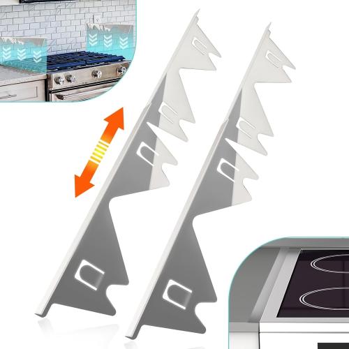 Stove Gap Covers Stainless Steel, 2 Pack Stove Gap Filler Easy Retractable Length 13.8 to 27.5, Width 0.79 ALMCALS Range Trim Kit, Heat Resistant Guard Between Stove Top & Counter