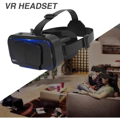 VR Headset 3D VR Glasses Universal Virtual Reality Goggles Support 360°Panorama Large Screen An-ti Bluelight Adjustable Pupil Distance Eye Protection VR Goggles for Movies Games Gift for Kids Adults