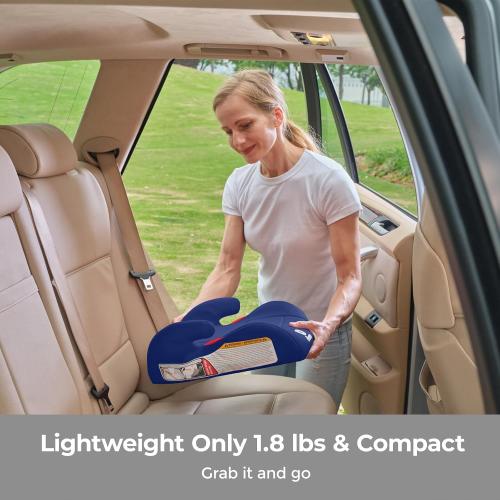 Diono Solana Lite Backless Booster Car Seat Pack of 2, Lightweight & Portable for Travel, Machine Washable Covers, 40-100 lbs, Blue Surge