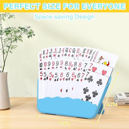 Tenyond Card Holders for Playing Cards - 2 Pack Playing Card Holder w/Foldable Stand for Stocking Stuffer, Travel Games, for Seniors, Little Hand or Arthritis Hand, UNO, Poker, Holidays Game Nights