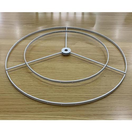 RISEON Lamp shade Frame with hanging holes, DIY Lamp shade Wire Ring Support Hanging E27 Chandelier Frame Harp Lamp Shade Bracket,Make DIY Shell Bead Table/Floor/Pendant Lamp (White)