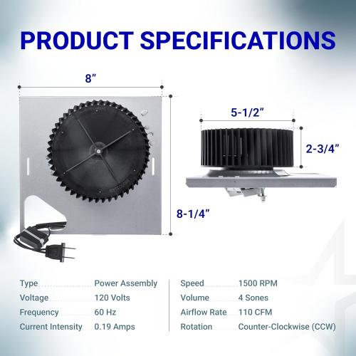 BlueStars S97015157 Bathroom Exhaust Fan Motor for Broan NuTone 676-D