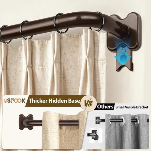 USFOOK Blackout Curtain Rod 32 to 58, Bronze Window Treatment Rod