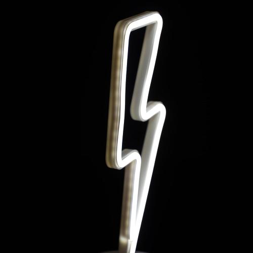 Northlight LED Lightening Bolt Neon Table Light - 11.5 - White