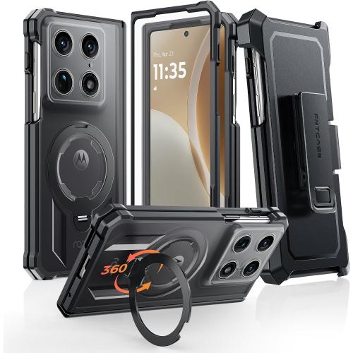 FNTCASE for Motorala Razr Fold Case with 360 Magnetic Stand, Belt Clip