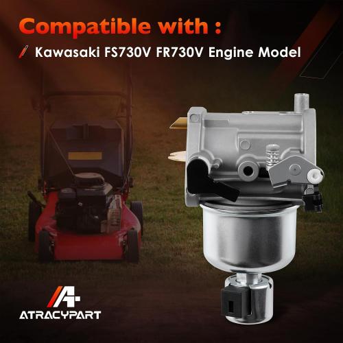 FR730V Carburetor Compatible with Kawasaki FS730V FR730V Engine Mower Carb Replaces #15004-1097 15004-1062 15004-0826 15004-0984 with Air Filter Oil Filter Fuel Pump Spark Plugs