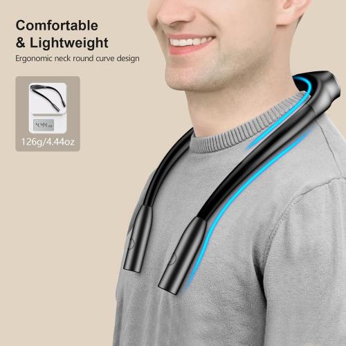 Gritin LED Neck Reading Light,Book Light for Reading in Bed-Eye Caring 3 Colors, Dimmable Brightness, Bendable Arms, 80 Hrs Runtime, Neck Round Design, Comfortable &Lightweight for Crafting, Knitting