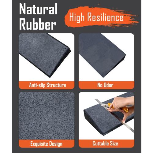 1'' Rise Rubber Threshold Ramp - 2204 LBS Capacity, Non-Slip, Cuttable & Adjustable - Handicap Ramp for Wheelchair Scooter Stroller - Driveway Curb Ramps for Doorways 1 Rise (39.3x3.2)