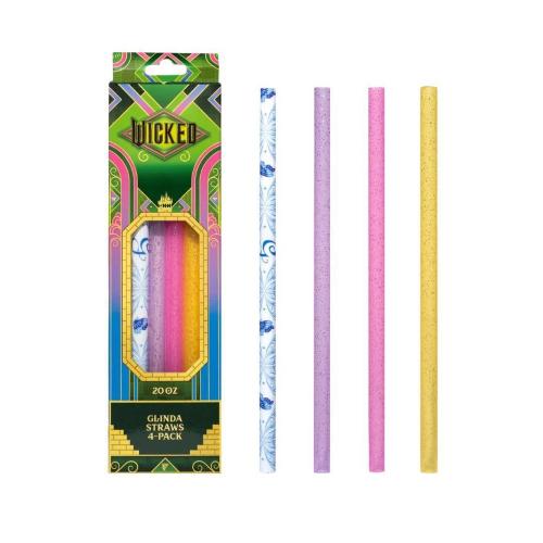 CharCharms (1) 4pk 20oz & (1) 4pk 30oz Water Bottles Straws Wicked 2 Glinda
