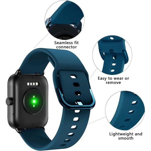 ViCRiOR 3 Pack 22mm Watch Bands Compatible with IDW13,IDW16,IDW19, Soft Silicone Replacement Strap for Fitpolo IDW13/Woneligo W13/FITVII HM57/TOOBUR IDW16/MILOUZ IDW19 Watch Women Men