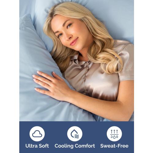 CGK Extra Deep King Single Fitted Sheet Only - Sky Blue