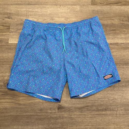 Vineyard Vines Mens XL Blue Cocktail Print Chappy Swim Trunks